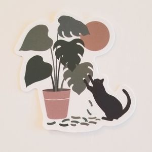 10/$10 Cat Scratching Plant Sticker